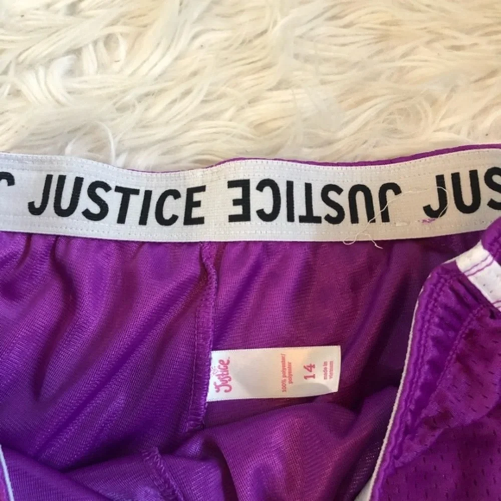 Justice purple running shorts sz 14